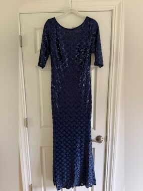 Ever Pretty Navy Sequin Evening Gown